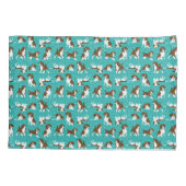 Housse D'oreillers race de chien beagle - turquoise (Dos)