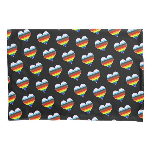 Housse D'oreillers Rainbow Heart Motif (devant)