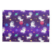 Housse D'oreillers Rainbow Unicorns In Space Purple Ombre (Dos)