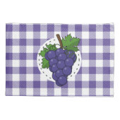 Housse D'oreillers Raisins sur Plaid violet blanc (Dos-gauche)