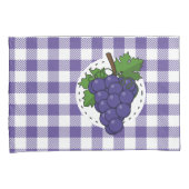 Housse D'oreillers Raisins sur Plaid violet blanc (devant-Droit)