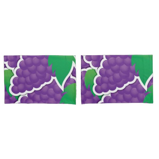 Housse D'oreillers Raisins violets funky (devant-Set)