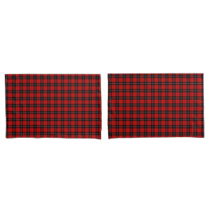 Housse D'oreillers Ramsay tartan rouge noir plaid