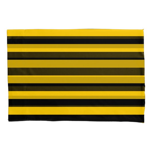 Housse D'oreillers Rayé jaune et noir d'abeille douce (devant)