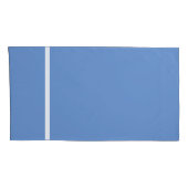 Housse D'oreillers Rayure blanche bleue ciel avec garniture (Dos-Droit)