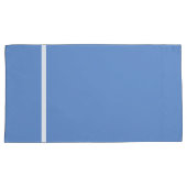 Housse D'oreillers Rayure blanche bleue ciel avec garniture (devant-Droit)