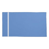 Housse D'oreillers Rayure blanche bleue ciel avec garniture (Dos-gauche)
