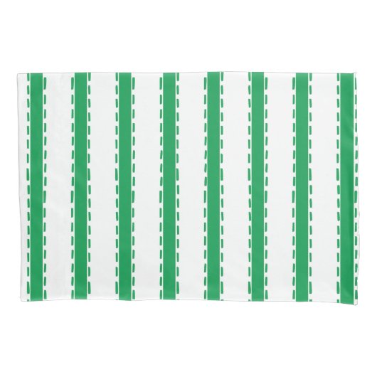 Housse D'oreillers Rayure de damier cousue main – Vert  (devant)