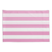 Housse D'oreillers Rayure Horizontale Rose Clair et Blanc (Dos-Droit)