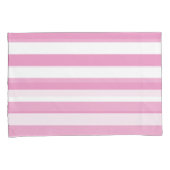 Housse D'oreillers Rayure Horizontale Rose Clair et Blanc (devant-Droit)