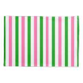 Housse D'oreillers Rayure rose et verte (Dos-gauche)