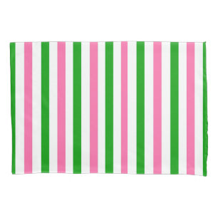 Housse D'oreillers Rayure rose et verte