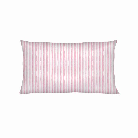 Housse D'oreillers Rayures aquarelle rose