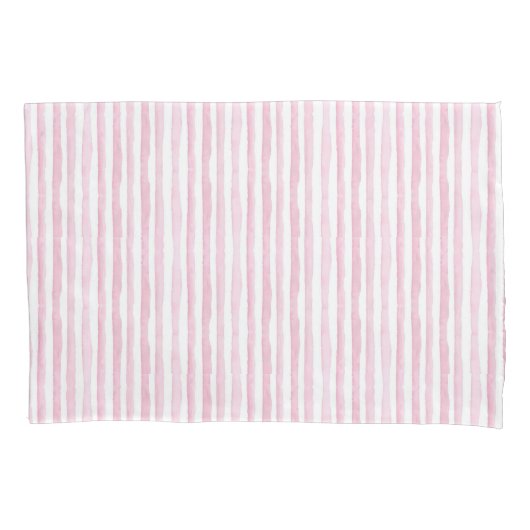 Housse D'oreillers Rayures aquarelle rose (devant)