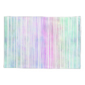 Housse D'oreillers rayures de trait de brosse arc-en-ciel pâle : (Dos-gauche)