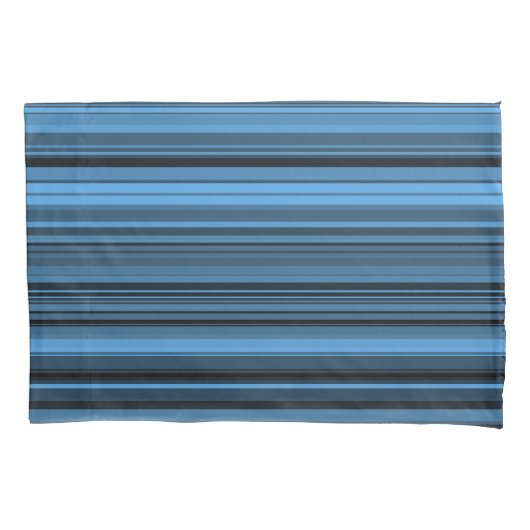 Housse D'oreillers Rayures Noir Bleu (devant-gauche)