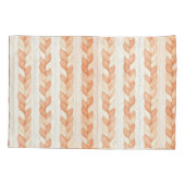 Housse D'oreillers Rayures orange pêche crème   (Dos-gauche)