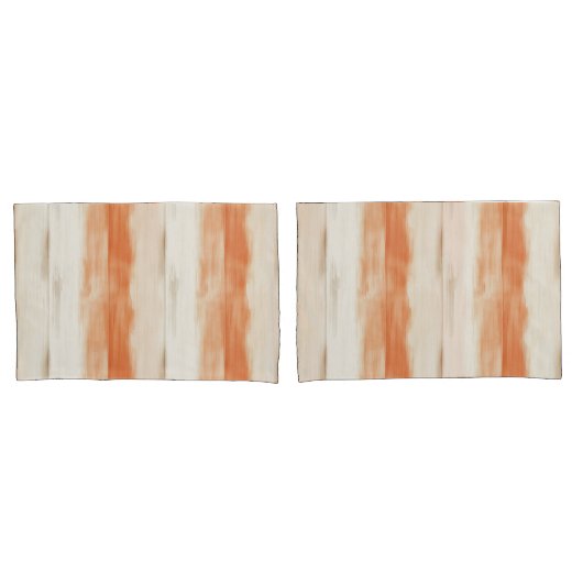 Housse D'oreillers Rayures orange pêche crème   (devant-Set)