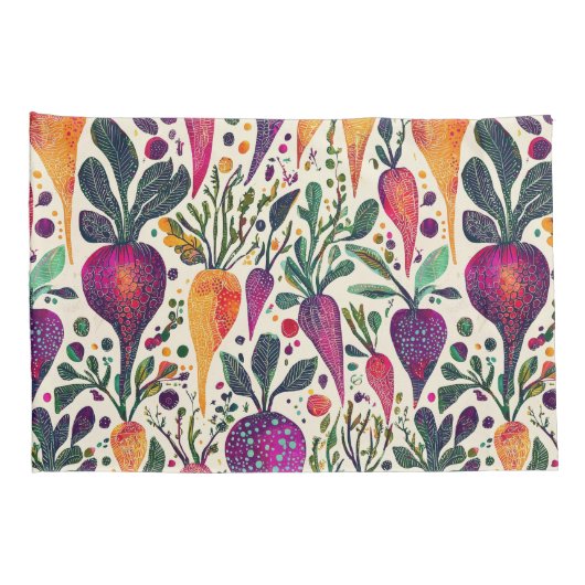 Housse D'oreillers Récolte de Whimsc Vibrant Jardin végétal (Dos-Droit)
