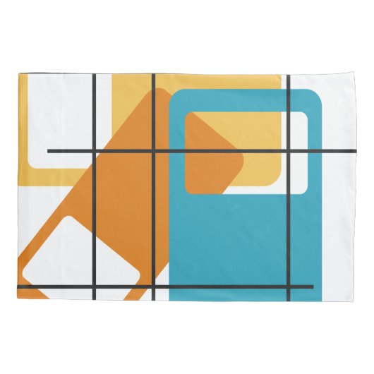 Housse D'oreillers Rectangles de grille (Dos)