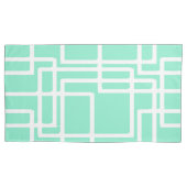 Housse D'oreillers Rectangles Modernes Rétro Sur Aqua Dilué (devant-gauche)