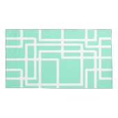 Housse D'oreillers Rectangles Modernes Rétro Sur Aqua Dilué (Dos-gauche)