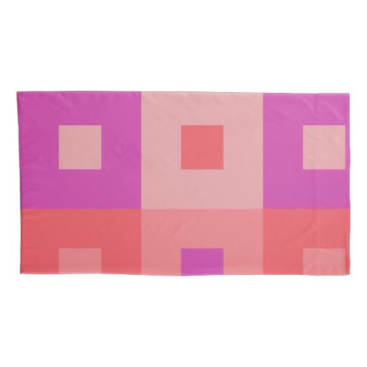 Housse D'oreillers Rectangles roses (Dos-Droit)