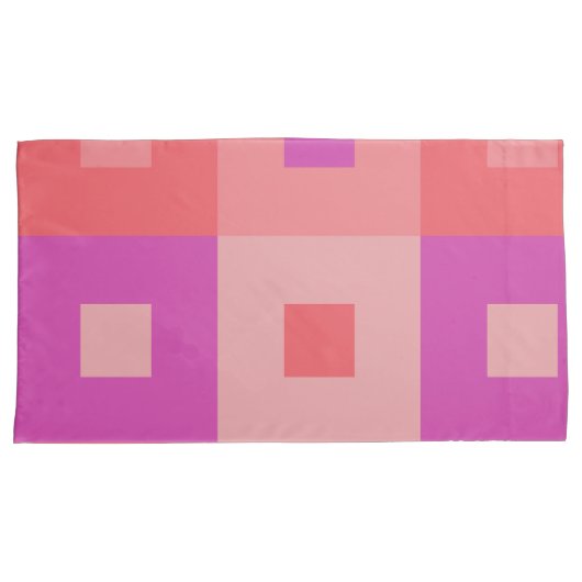 Housse D'oreillers Rectangles roses (devant-Droit)