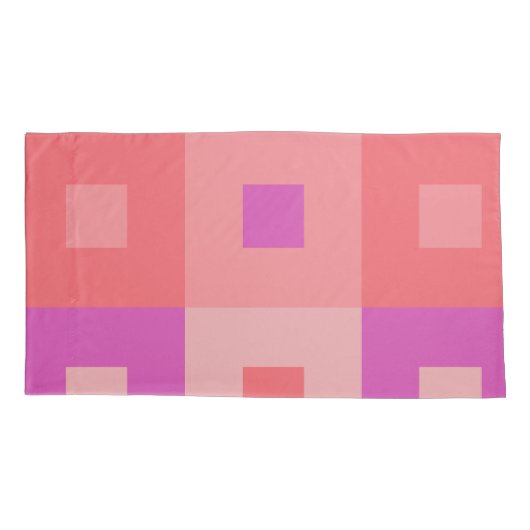 Housse D'oreillers Rectangles roses (Dos-gauche)