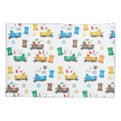 Housse D'oreillers Recyclage coloré Camions-poubelles et poubelles (Dos)