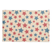 Housse D'oreillers Red and Blue Stars, 4th of July, Beige Background (Dos)