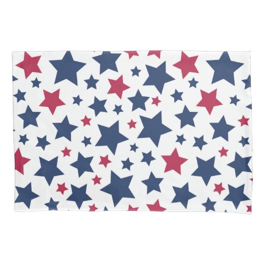 Housse D'oreillers Red and Blue Stars - motif de drapeau américain (devant)