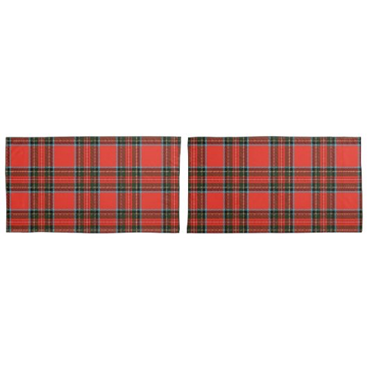 Housse D'oreillers Red Black and White Plaid Pattern Style (devant-Set)