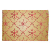 Housse D'oreillers Red Christmas Stars on Gold (Dos)
