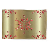 Housse D'oreillers Red Christmas Stars on Gold (Dos-gauche)