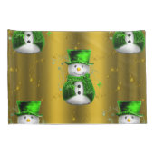 Housse D'oreillers Red Christmas Stars on Gold (Dos-Droit)