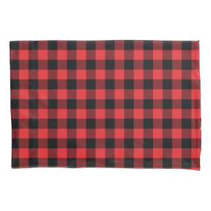 Housse D'oreillers Red Flannel Buffalo Check Motif