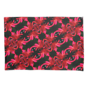 Housse D'oreillers Red Lily Floral Motif d'art Abstrait