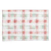 Housse D'oreillers Red Mint Peppermint Mocha Plaid Stripes Christmas (devant-Droit)