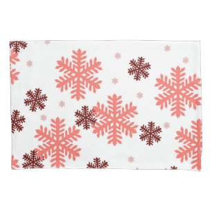 Housse D'oreillers Red snow flakes Christmas pattern snow pattern des