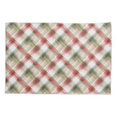 Housse D'oreillers Red White Stripes Green Plaid Christmas (Dos-gauche)