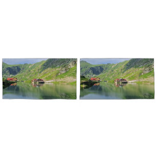 Housse D'oreillers Reflet du lac Bâlea – Impression alpine des Carpat