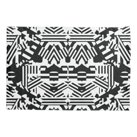 Housse D'oreillers Réflexions Abstraites : lignes, cubes et monochrom (Dos)