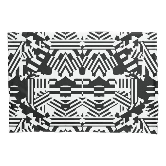 Housse D'oreillers Réflexions Abstraites : lignes, cubes et monochrom (devant)