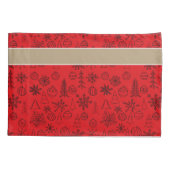 Housse D'oreillers Reindeer Coussin Coque, script personnalisé rouge (Dos)