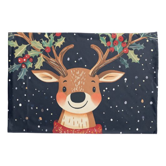Housse D'oreillers Reindeer Starry Noël Twinkle soir (Dos)