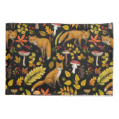 Housse D'oreillers Renard d'automne sur noir (Dos-gauche)