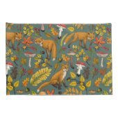 Housse D'oreillers Renard d'automne sur pin vert (Dos-Droit)