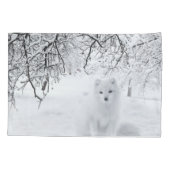 Housse D'oreillers Renard des neiges dans les bois d'hiver (Dos)