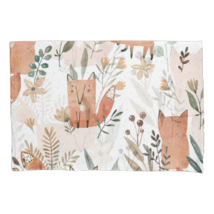 Housse D'oreillers Renards dans les prés : Aquarelle transparente